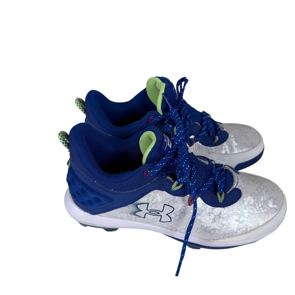 Under Armour UA Kids 5Y Bryce Harper 8 Low Youth Baseball Cleats Blue White